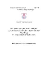 ĐẶC điểm lâm SÀNG, cận lâm SÀNG và căn NGUYÊN VI KHUẨN ở BỆNH NHI VIÊM PHỔI THUỲ tại BỆNH VIỆN NHI TRUNG ƯƠNG 