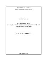 Luận Văn Huy động và sử dụng các nguồn lực tài chính cho xây dựng nông thôn mới trên địa bàn tỉnh Hà Tĩnh