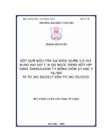 KẾT QUẢ điều TRỊ sỏi NIỆU QUẢN 13 dưới BẰNG nội SOI tán sỏi NGƯỢC DềNG kết hợp DÙNG TAMSULOSIN tại BỆNH VIỆN đại học y hà nội từ THÁNG 062017 đến THÁNG 052020 