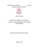 NGHIÊN cứu NỒNG độ VITAMIN d ở PHỤ nữ SAU mãn KINH có hội CHỨNG CHUYỂN hóa 