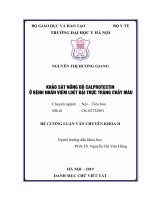 KHẢO sát NỒNG độ CALPROTECTIN ở BỆNH NHÂN VIÊM LOÉT đại TRỰC TRÀNG CHẢY máu 