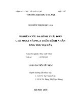 NGHIÊN cứu đa HÌNH THÁI đơn GEN MUC1 và PSCA TRÊN BỆNH NHÂN UNG THƯ dạ dày 
