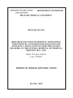 Nghiên cứu thực trạng nhiễm khuẩn bệnh viện do acinetobacter baumannii và hiệu quả áp dụng một số biện pháp dự phòng tại bệnh viện bệnh nhiệt đới trung ương, 2011 2013 tt tiếng anh 