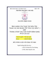 ẢNH HƯỞNG của TUÂN THỦ điều TRỊ THUỐC KHÁNG NGƯNG tập TIỂU cầu đến tái hẹp TRONG STENT SAU CAN THIỆP BỆNH ĐỘNG MẠCH CHI dưới 