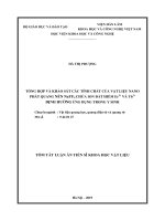 Tổng hợp và khảo sát các tính chất của vật liệu nano phát quang nền NaYF4 chứa ion đất hiếm er3+ và yb3+ định hướng ứng dụng trong y sinh tt 