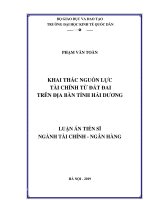 Luận Văn Khai thác nguồn lực tài chính từ đất đai trên địa bàn tỉnh Hải Dương