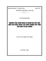 NGHIÊN cứu CHẨN đoán và ĐÁNH GIÁ kết QUẢ điều TRỊ PHẪU THUẬT các BIẾN CHỨNG cấp TÍNH của UNG THƯ đại TRÀNG 