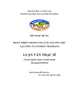 Luận văn thạc sỹ - Hoàn thiện chuỗi cung ứng nguyên liệu tại Công ty Cổ phần Traphaco