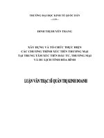 Luận văn thạc sỹ - Xây dựng và tổ chức thực hiện các chương trình xúc tiến thương mại tại Trung tâm Xúc tiến Đầu tư, Thương mại và Du lịch tỉnh Hòa Bình