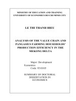 Phân tích chuỗi giá trị và hiệu quả sản xuất của các hộ nuôi cá tra ở Đồng bằng sông Cửu Long ttta