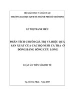 Phân tích chuỗi giá trị và hiệu quả sản xuất của các hộ nuôi cá tra ở Đồng bằng sông Cửu Long