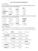 Unit 4: For a better community, English 10 THÍ ĐIỂM - SGK 10 NĂM (có đáp án)