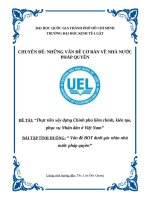 Thực tiễn xây dựng chính phủ liêm chính, kiến tạo, phục vụ nhân dân ở việt nam