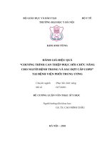 ĐÁNH GIÁ HIỆU QUẢ “CHƯƠNG TRÌNH CAN THIỆP PHỤC hồi CHỨC NĂNG CHO NGƯỜI BỆNH TRONG và SAU đợt cấp COPD” tại BỆNH VIỆN PHỔI TRUNG ƯƠNG 