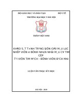 KHẢO sát TÌNH TRẠNG điện GIẢI máu lúc NHẬP VIỆN ở BỆNH NHÂN NHỒI máu cơ TIM cấp tại VIỆN TIM MẠCH   BỆNH VIỆN BẠCH MAI 