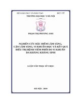 NGHIÊN cứu đặc điểm lâm SÀNG, cận lâm SÀNG, VI KHUẨN học và kết QUẢ điều TRỊ BỆNH VIÊM PHỔI DO VI KHUẨN đa KHÁNG KHÁNG SINH 