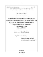 Nghiên cứu tính an toàn và tác dụng của viên nang cứng Vinatan trong điều trị hội chứng rối loạn lipid máu trên thực nghiệm và lâm sàng