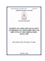 NGHIÊN cứu mối LIÊN QUAN GIỮA NT PROBNP lúc mới NHẬP VIỆN với BIẾN cố SUY TIM ở BỆNH NHÂN RUNG NHĨ 