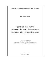 Quản lý nhà nước đối với các khu công nghiệp trên địa bàn tỉnh Quảng Ninh