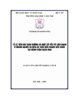 TỶ lệ TIỀN đái THÁO ĐƯỜNG và một số yếu TỐLIÊN QUAN ở NHÓM NGƯỜI 30 đến 69 TUỔI đến KHÁM sức KHỎE tại BỆNH VIỆN BẠCH MAI 