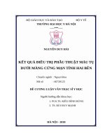 KẾT QUẢ điều TRỊ PHẪU THUẬT máu tụ dưới MÀNG CỨNG mạn TÍNH HAI bên 