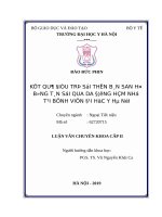 KẾT QUẢ điều TRỊ sỏi THẬN bán SAN hô BẰNG tán sỏi QUA DA ĐƯỜNG hầm NHỎ tại BỆNH VIỆNĐẠI học y hà nội 