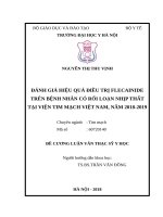 ĐÁNH GIÁ HIỆU QUẢ điều TRỊ FLECAINIDE TRÊN BỆNH NHÂN có rối LOẠN NHỊP THẤT tại VIỆN TIM MẠCH VIỆT NAM, năm 2018 2019 