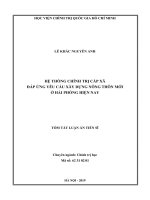 Hệ thống chính trị cấp xã đáp ứng yêu cầu xây dựng nông thôn mới ở Hải Phòng hiện nay