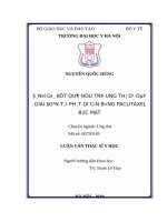 ĐáNH GIá kết QUả điều TRị UNG THƯ dạ dày GIAI đoạn tái PHáT DI căn BằNG PACLITAXEL bước một 