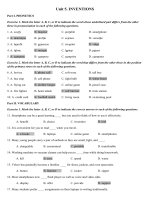 Unit 5: Inventions, English 10 THÍ ĐIỂM, SGK 10 NĂM (có đáp án)