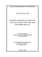 Hệ thống chính trị cấp xã đáp ứng yêu cầu xây dựng nông thôn mới ở Hải Phòng hiện nay