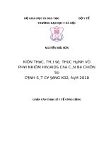 KIếN THứC, THáI độ, THựC HàNH về PHƠI NHIễM HIVAIDS của cán bộ CHIếN sỹ CảNH sát cơ ĐộNG k02, năm 2018 