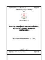 ĐÁNH GIÁ kết QUẢ bước đầu SAU PHẪU THUẬT nội SOI điều TRỊ UNG THƯ dạ dày tại BỆNH VIỆN k 