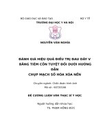 ĐÁNH GIÁ HIỆU QUẢ điều TRỊ ĐAU dây v BẰNG TIÊM cồn TUYỆT đối dưới HƯỚNG dẫn CHỤP MẠCH số hóa xóa nền 
