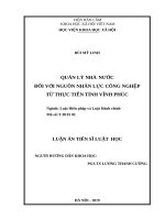 Quản lý nhà nước đối với nguồn nhân lực công nghiệp từ thực tiễn tỉnh vĩnh phúc