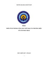 PHÂN TÍCH THƯƠNG HIỆU SỮA TH TRUE MILK