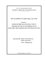 Đánh giá hiệu quả giáo dục tâm lý cho phụ huynh có con bị bệnh tự kỷ được điều trị tại bệnh viện tâm thần đà nẵng 