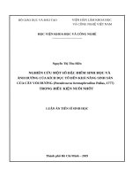 Nghiên cứu một số đặc điểm sinh học và ảnh hưởng của kích dục tố đến khả năng sinh sản của cầy vòi hương (paradoxurus hermaphroditus pallas, 1777) trong điều kiện nuôi nhốt