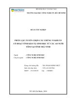 Phân lập, tuyển chọn các chủng vi khuẩn có hoạt tính keo tụ sinh học từ các ao nuôi tôm tại tỉnh trà vinh 
