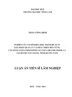 Nghiên cứu cơ sở khoa học nhằm đề xuất giải pháp quản lý và phát triển bền vững cây đảng sâm (codonopsis javanica (blume) hook  f  ) tại huyện tây giang, tỉnh quảng nam  