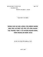Đánh giá sự hài lòng của bệnh nhân nội trú và một số yếu tố liên quan tại trung tâm y tế huyện nghĩa đàn, tỉnh nghệ an năm 2018