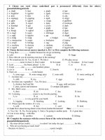 BÀI tập bổ TRỢ TIẾNG ANH 5 