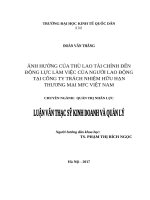 Luận văn thạc sỹ - Ảnh hưởng của thù lao tài chính đến động lực làm việc của người lao động tại công ty TNHH Thương mại MFC Việt Nam