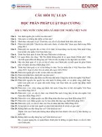 Pháp luật đại cương câu hỏi tự LUẬN học PHẦN PHÁP LUẬT đại CƯƠNG 