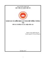 Kiểm tra xác nhận đầu vào của LDAP, XML, SSI, ORM đánh giá an toàn hệ thống