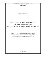 Rèn luyện các hoạt động trí tuệ cho học sinh lớp 10 thông qua các bài toán vectơ trong mặt phẳng 