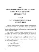 NHỮNG PHƯƠNG PHÁP THI CÔNG xây DỰNG PHẦN THÂN các CỒNG ĨRÌNH bê TÔNG cốt THÉP xây DỤNG THEO PHƯƠNG PHÁP đúc TOÀN KHỐI 