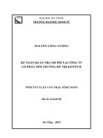 Kế toán quản trị chi phí tại công ty cổ phần môi trường đô thị kon tum 