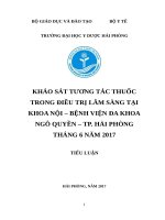 Khảo sát tương tác thuốc trong điều trị lâm sàng 