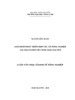 Giải pháp phát triển hợp tác xã nông nghiệp tại thị xã phổ yên tỉnh thái nguyên 